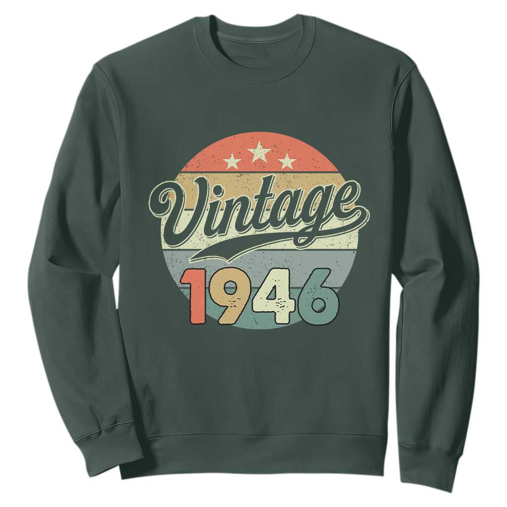 Vintage 1946 Sweatshirt 80 Year Old 80th Birthday Gifts TS10 Dark Forest Green Print Your Wear