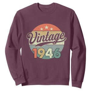 Vintage 1946 Sweatshirt 80 Year Old 80th Birthday Gifts TS10 Maroon Print Your Wear
