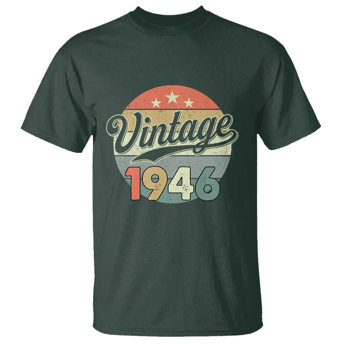 Vintage 1946 T Shirt 80 Year Old 80th Birthday Gifts TS10 Dark Forest Green Print Your Wear