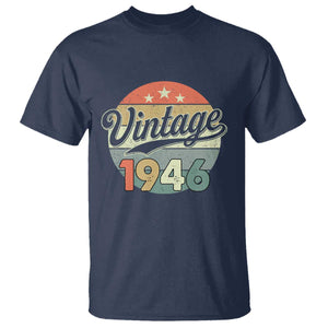 Vintage 1946 T Shirt 80 Year Old 80th Birthday Gifts TS10 Navy Print Your Wear