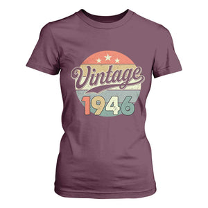 Vintage 1946 T Shirt For Women 80 Year Old 80th Birthday Gifts TS10 Maroon Print Your Wear