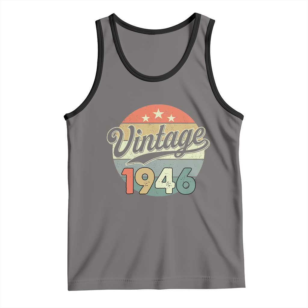 Vintage 1946 Tank Top 80 Year Old 80th Birthday Gifts TS10 Deep Heather Black Print Your Wear
