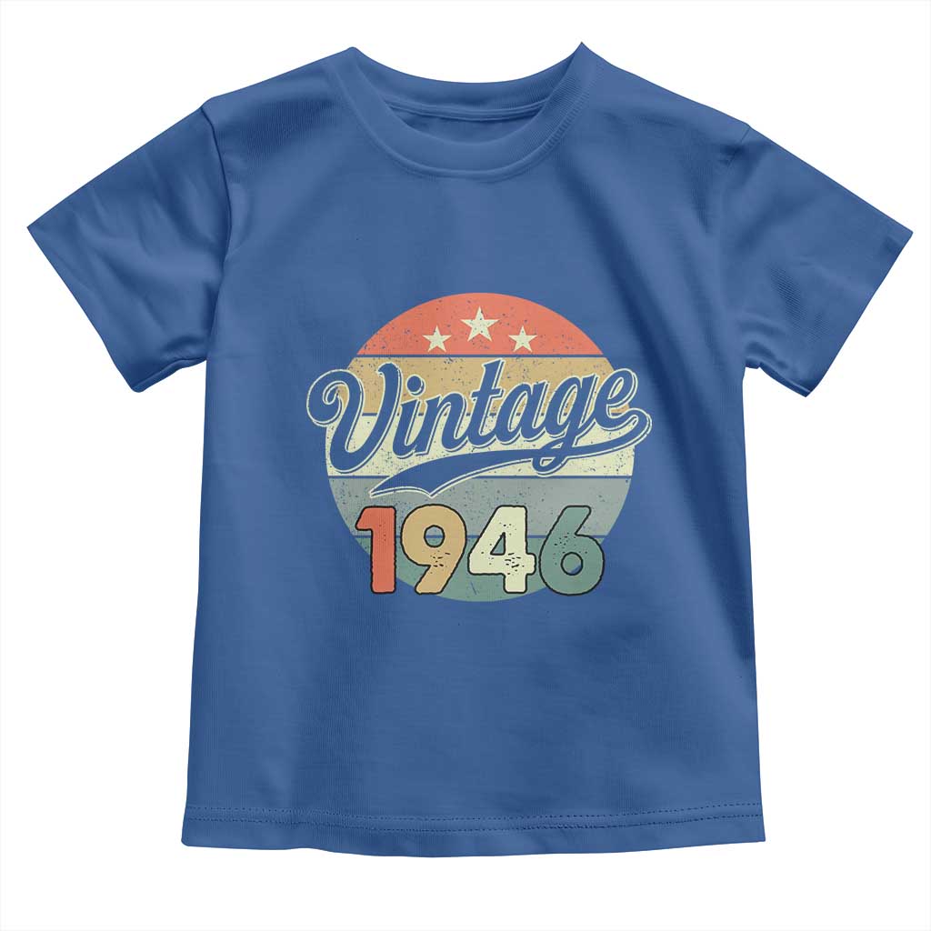 Vintage 1946 Toddler T Shirt 80 Year Old 80th Birthday Gifts TS10 Royal Blue Print Your Wear