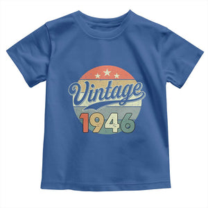 Vintage 1946 Toddler T Shirt 80 Year Old 80th Birthday Gifts TS10 Royal Blue Print Your Wear