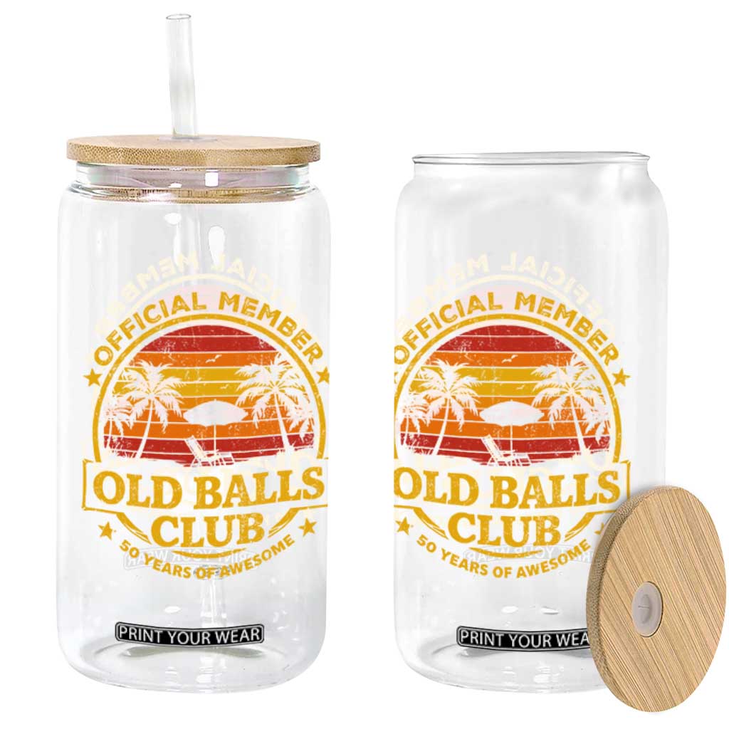 Funny 50th Birthday Glass Can Retro Old Balls Club Gag Gift TS10 Print Your Wear