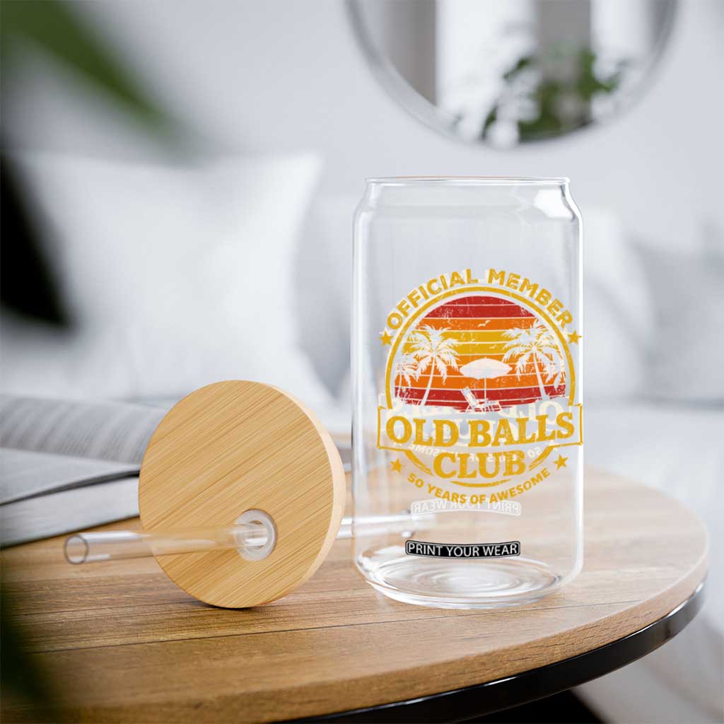 Funny 50th Birthday Glass Can Retro Old Balls Club Gag Gift TS10 Print Your Wear