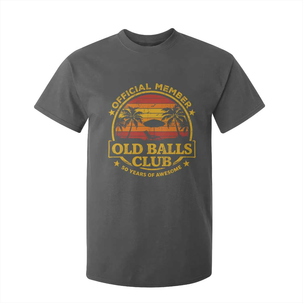 Funny 50th Birthday T Shirt For Kid Retro Old Balls Club Gag Gift TS10 Dark Heather Print Your Wear