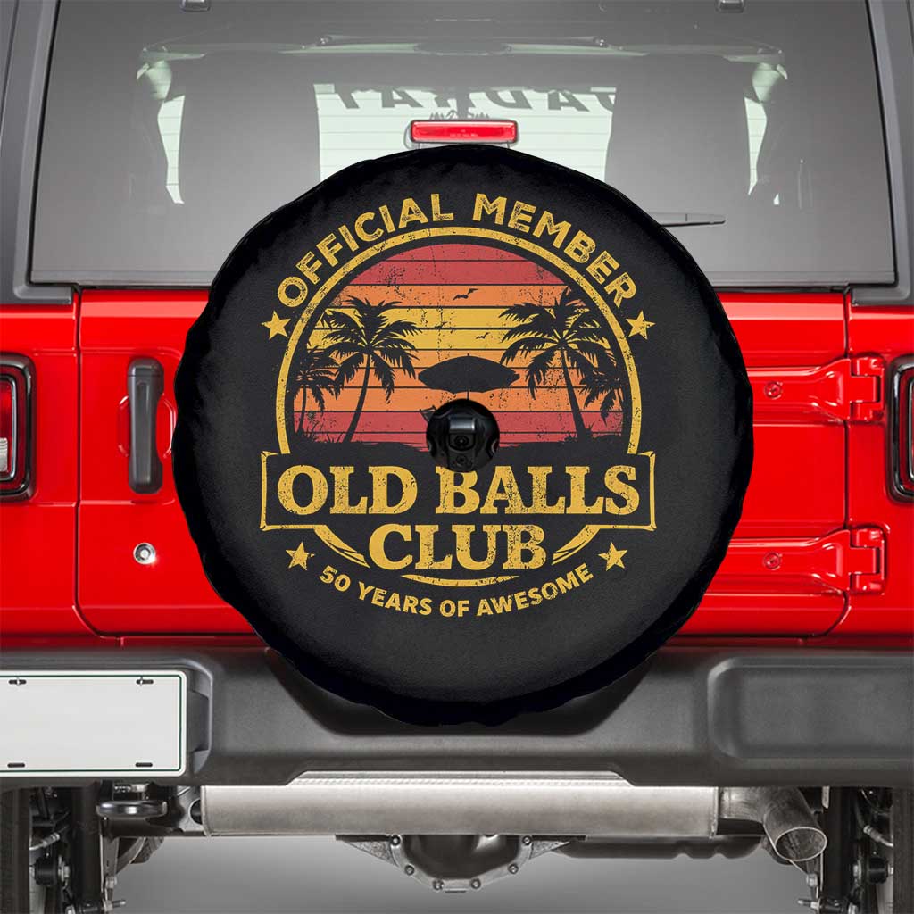 Funny 50th Birthday Spare Tire Cover Retro Old Balls Club Gag Gift TS10 Black Print Your Wear