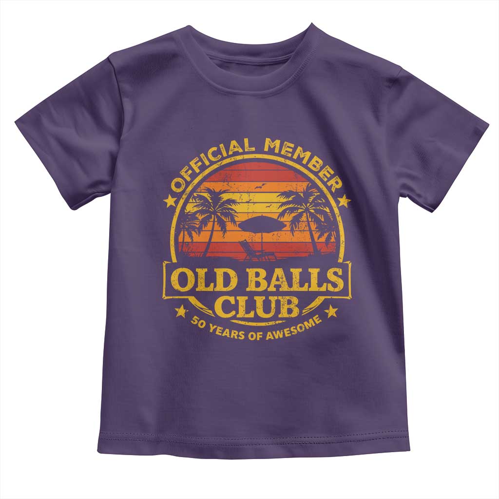 Funny 50th Birthday Toddler T Shirt Retro Old Balls Club Gag Gift TS10 Purple Print Your Wear