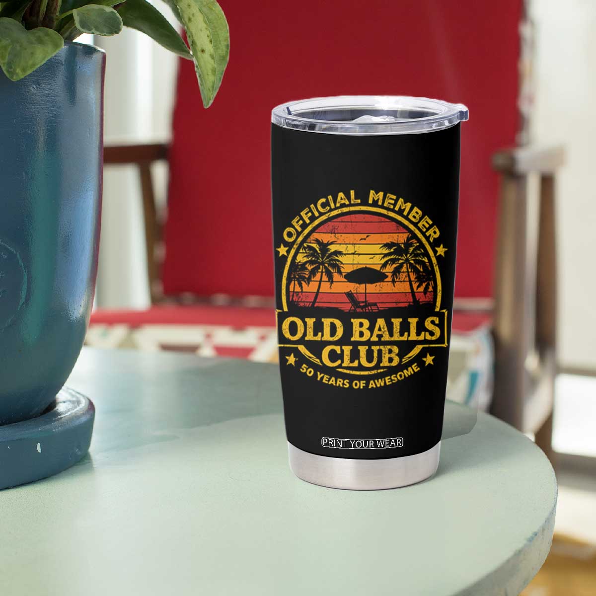 Funny 50th Birthday Tumbler Cup Retro Old Balls Club Gag Gift TS10 Print Your Wear