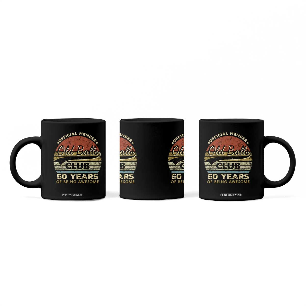 Funny 50th Birthday Coffee Mug Retro Old Balls Club 50 Years Of Awesome Gag Gift TS10 Print Your Wear