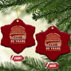 Funny 50th Birthday Ceramic Ornament Retro Old Balls Club 50 Years Of Awesome Gag Gift TS10 Print Your Wear