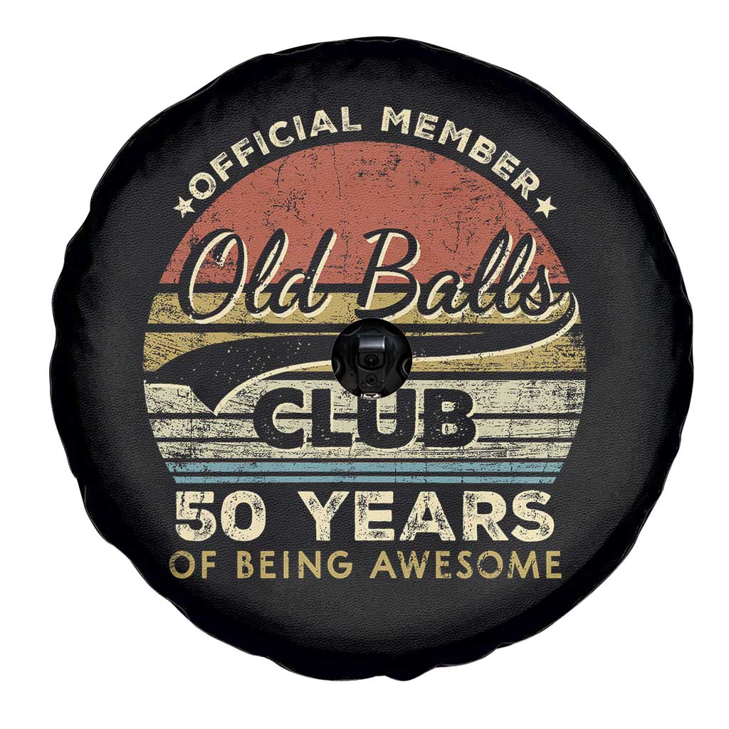 Funny 50th Birthday Spare Tire Cover Retro Old Balls Club 50 Years Of Awesome Gag Gift TS10 Print Your Wear