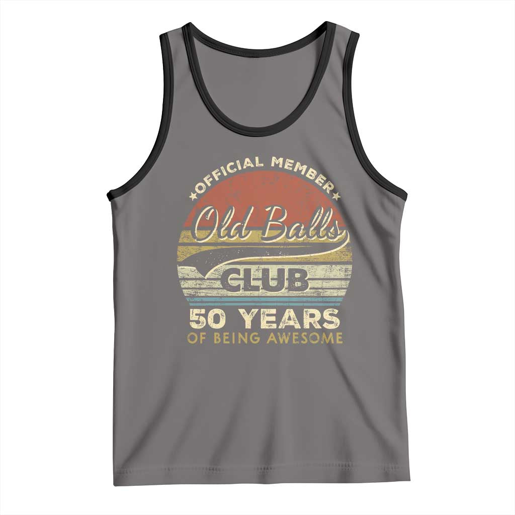 Funny 50th Birthday Tank Top Retro Old Balls Club 50 Years Of Awesome Gag Gift TS10 Deep Heather Black Print Your Wear