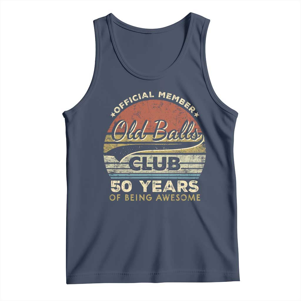 Funny 50th Birthday Tank Top Retro Old Balls Club 50 Years Of Awesome Gag Gift TS10 Navy Print Your Wear