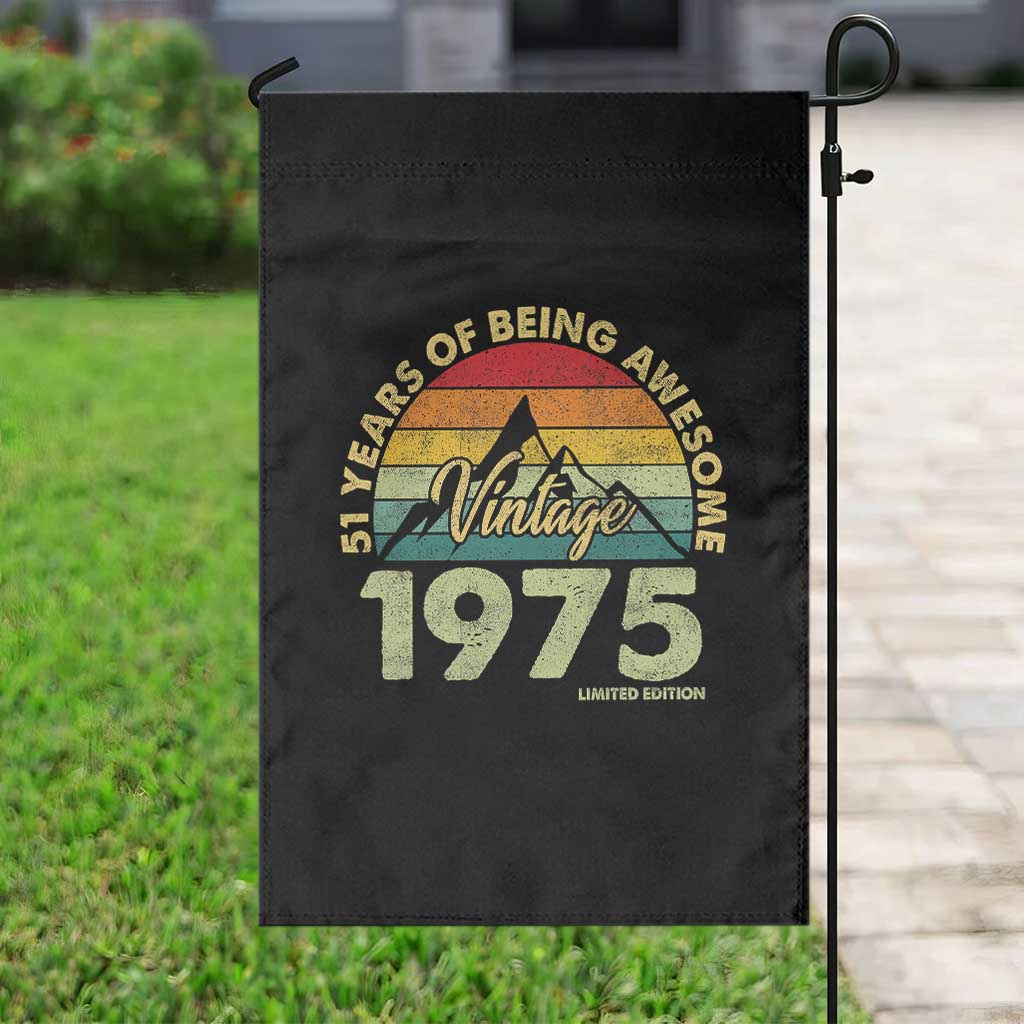 51th Birthday Garden Flag Vintage 1975 Limited Edition 51 Years Old Gift