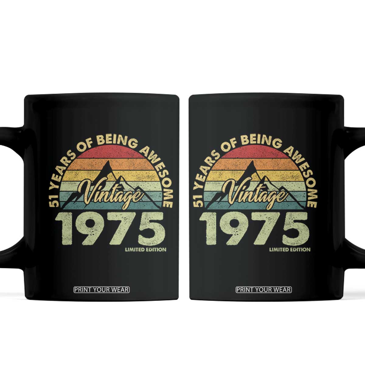 51th Birthday Coffee Mug Vintage 1975 Limited Edition 51 Years Old Gift