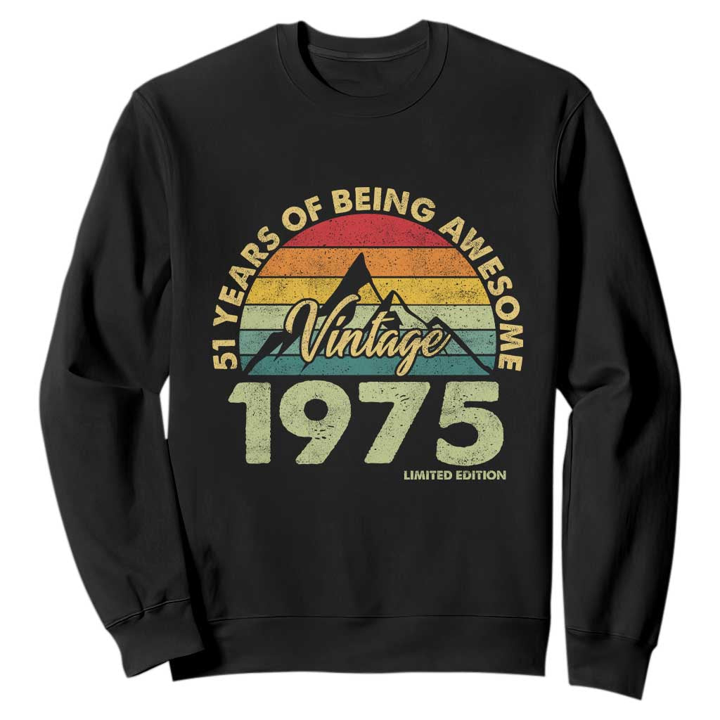 51th Birthday Sweatshirt Vintage 1975 Limited Edition 51 Years Old Gift