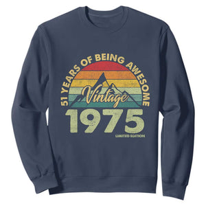 51th Birthday Sweatshirt Vintage 1975 Limited Edition 51 Years Old Gift