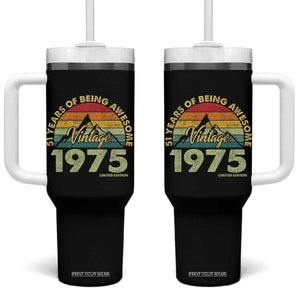 51th Birthday Tumbler With Handle Vintage 1975 Limited Edition 51 Years Old Gift