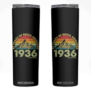 90th Birthday Skinny Tumbler Vintage 1936 Limited Edition 90 Year Old Gift TS10 Black Print Your Wear