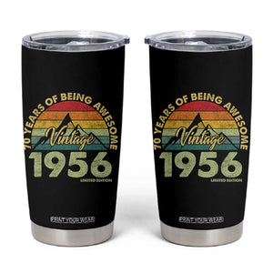 70th Birthday Tumbler Cup Vintage 1956 Limited Edition 70 Year Old Gift TS10 Black Print Your Wear