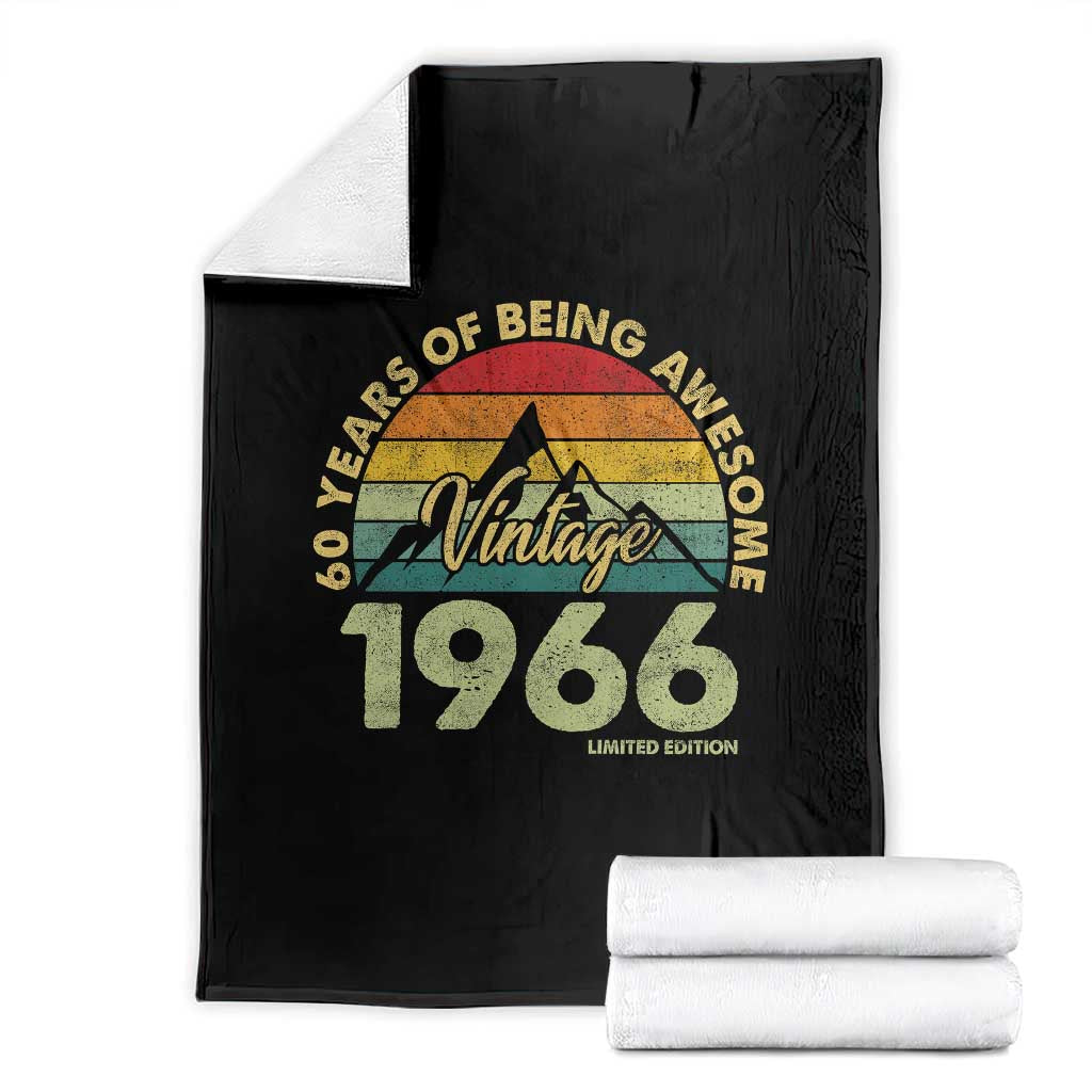60th Birthday Throw Blanket Vintage 1966 Limited Edition 60 Year Old Gift TS10 Black Print Your Wear
