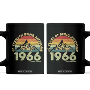 60th Birthday Coffee Mug Vintage 1966 Limited Edition 60 Year Old Gift TS10 Black Print Your Wear