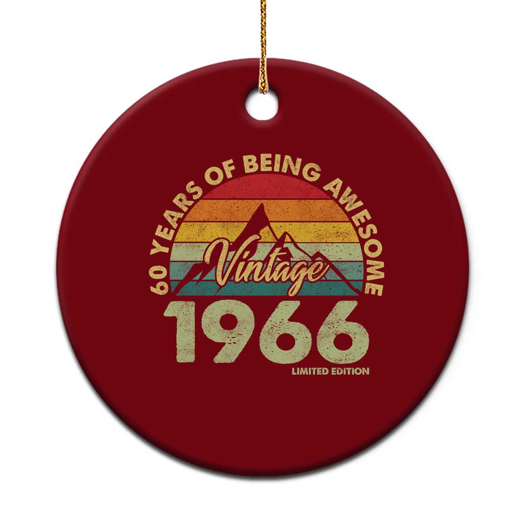 60th Birthday Ceramic Ornament Vintage 1966 Limited Edition 60 Year Old Gift TS10 1pc Red Print Your Wear