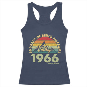 60th Birthday Racerback Tank Top Vintage 1966 Limited Edition 60 Year Old Gift TS10 Navy Print Your Wear