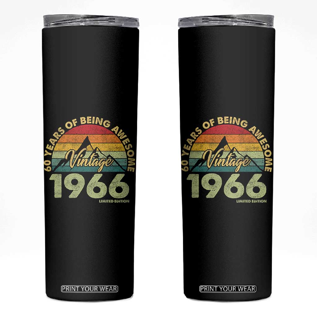 60th Birthday Skinny Tumbler Vintage 1966 Limited Edition 60 Year Old Gift TS10 Black Print Your Wear