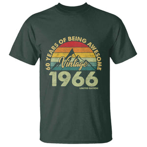 60th Birthday T Shirt Vintage 1966 Limited Edition 60 Year Old Gift TS10 Dark Forest Green Print Your Wear