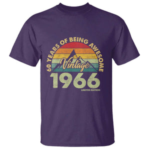 60th Birthday T Shirt Vintage 1966 Limited Edition 60 Year Old Gift TS10 Purple Print Your Wear