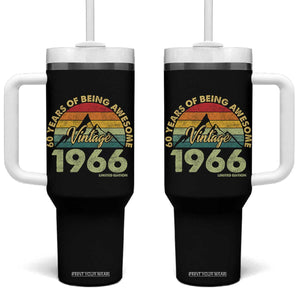 60th Birthday Tumbler With Handle Vintage 1966 Limited Edition 60 Year Old Gift TS10 One Size: 40 oz Black Print Your Wear