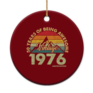 50th Birthday Ceramic Ornament Vintage 1976 Limited Edition 50 Year Old Gift TS10 1pc Red Print Your Wear