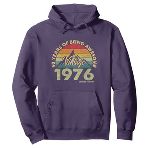 50th Birthday Hoodie Vintage 1976 Limited Edition 50 Year Old Gift TS10 Purple Print Your Wear