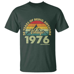 50th Birthday T Shirt Vintage 1976 Limited Edition 50 Year Old Gift TS10 Dark Forest Green Print Your Wear