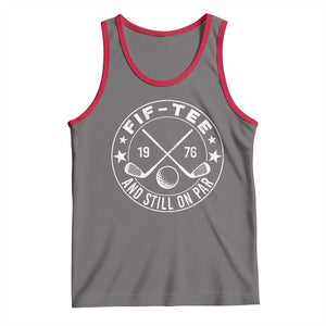 50th Birthday Golf Tank Top Vintage 1976 Fif Tee And Still On Par Golf Lover Gift TS10 Deep Heather Red Print Your Wear