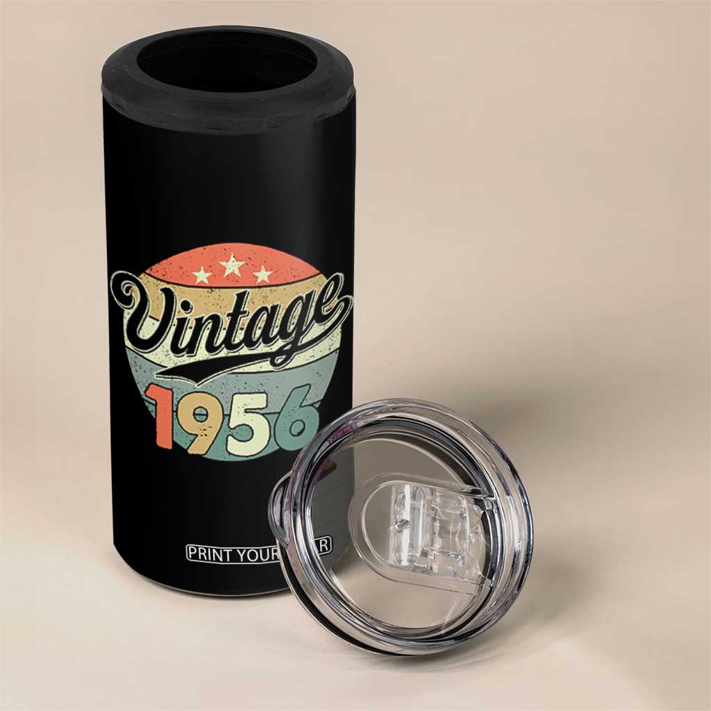 Vintage 1956 4 in 1 Can Cooler Tumbler 70 Year Old 70th Birthday Gifts TS10 Print Your Wear