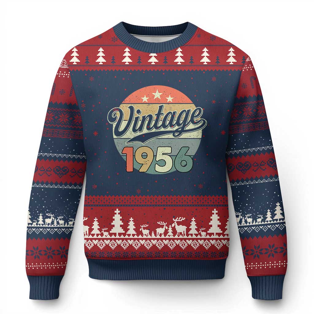 Vintage 1956 Ugly Christmas Sweater 70 Year Old 70th Birthday Gifts TS10 Navy Red Print Your Wear