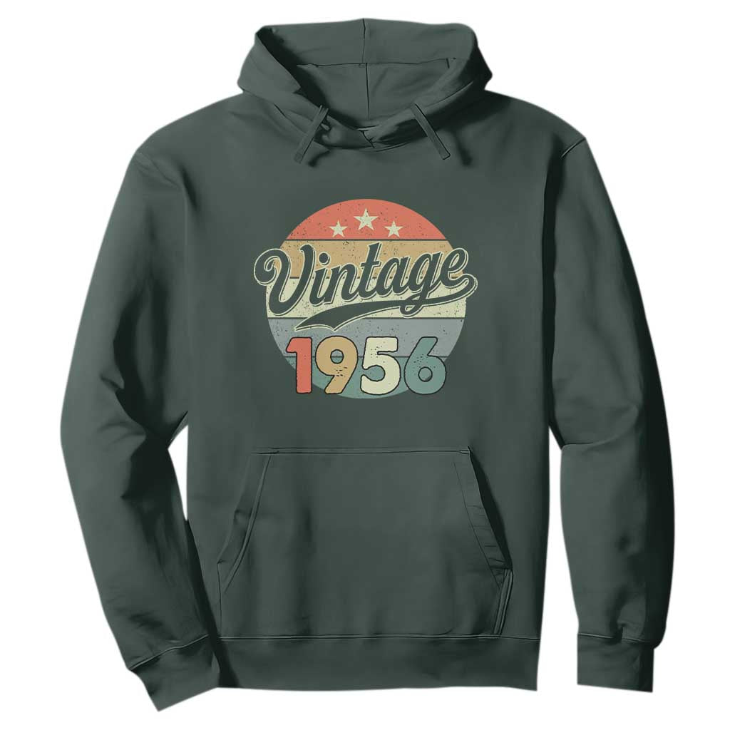 Vintage 1956 Hoodie 70 Year Old 70th Birthday Gifts TS10 Dark Forest Green Print Your Wear