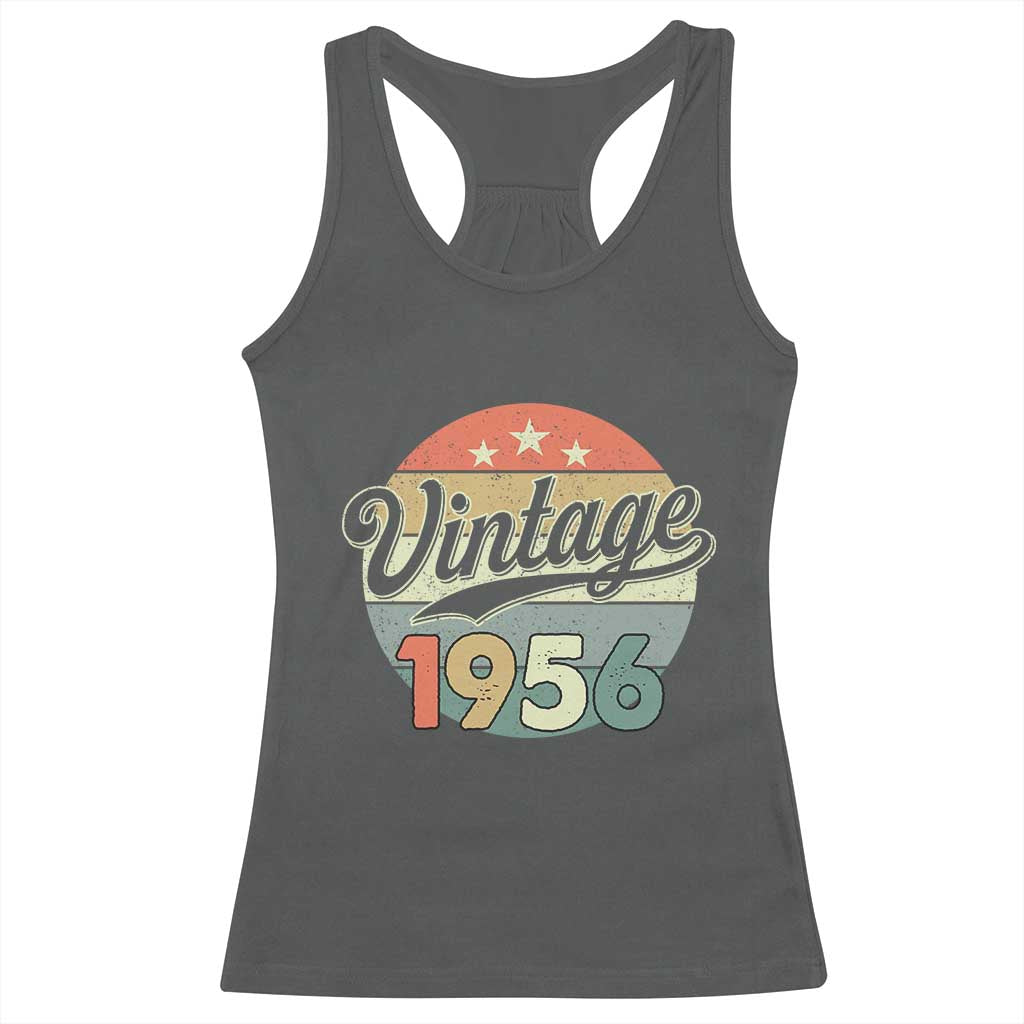 Vintage 1956 Racerback Tank Top 70 Year Old 70th Birthday Gifts TS10 Dark Heather Print Your Wear