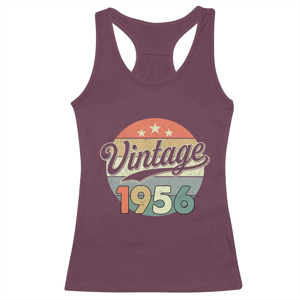 Vintage 1956 Racerback Tank Top 70 Year Old 70th Birthday Gifts TS10 Maroon Print Your Wear