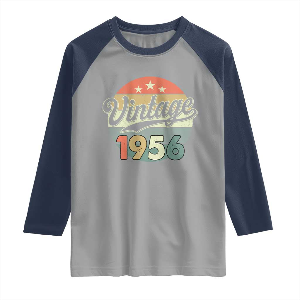 Vintage 1956 Raglan Shirt 70 Year Old 70th Birthday Gifts TS10 Sport Gray Navy Print Your Wear