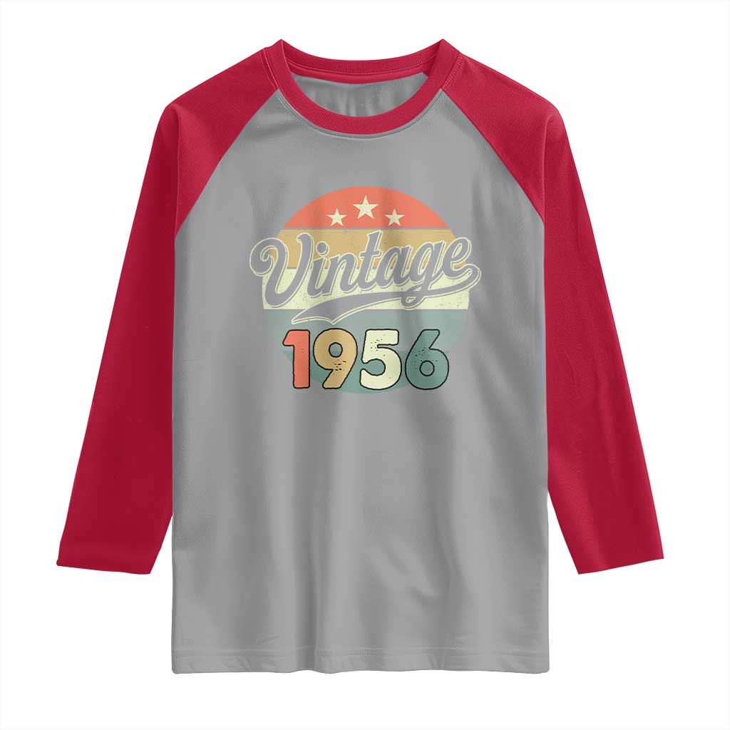 Vintage 1956 Raglan Shirt 70 Year Old 70th Birthday Gifts TS10 Sport Gray Red Print Your Wear