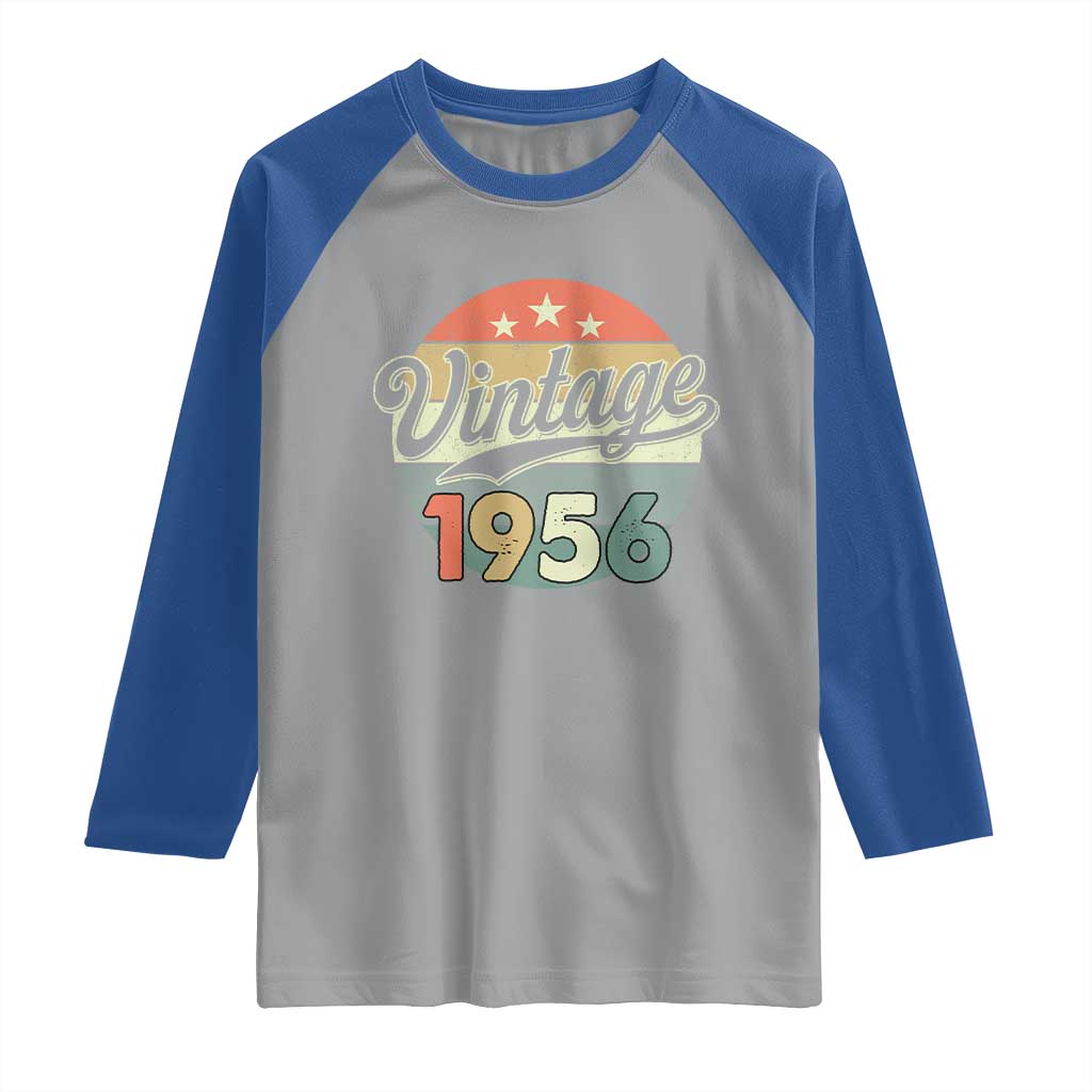 Vintage 1956 Raglan Shirt 70 Year Old 70th Birthday Gifts TS10 Sport Gray Royal Print Your Wear