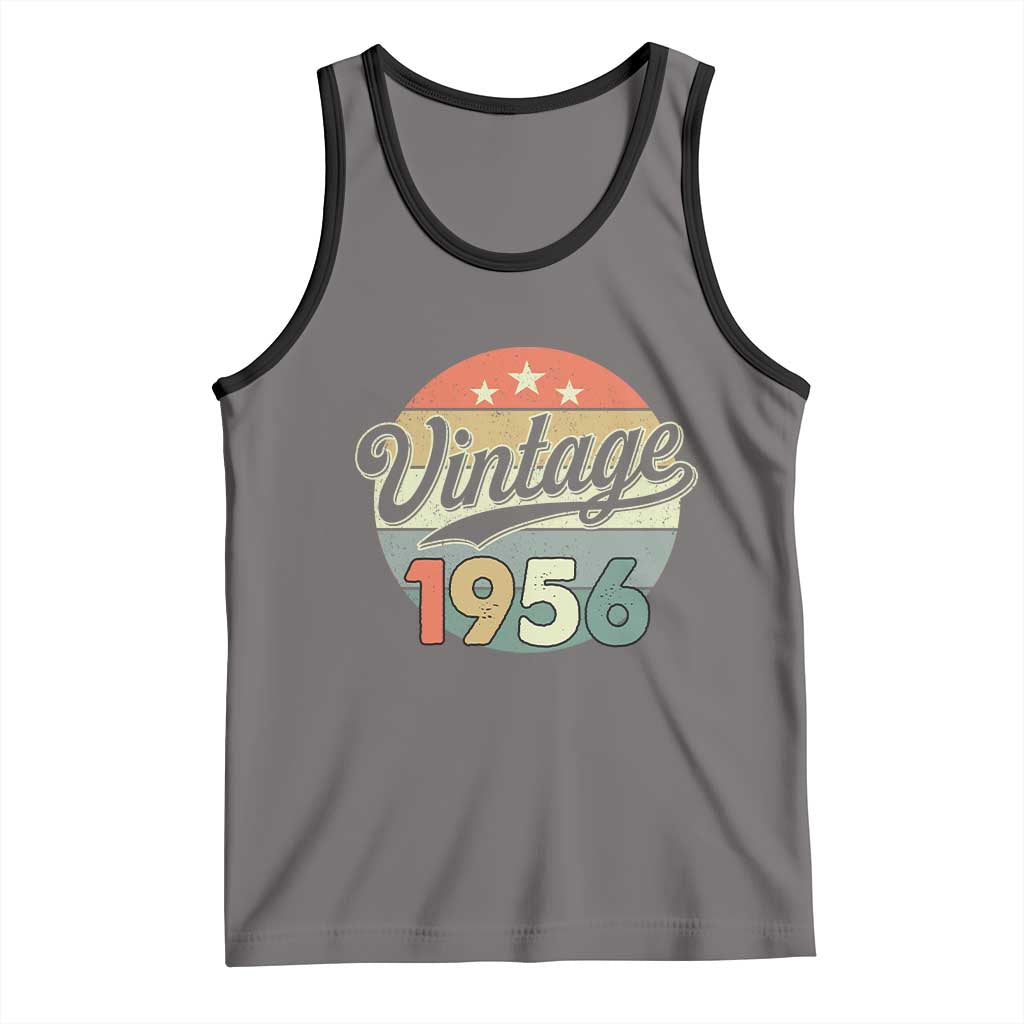Vintage 1956 Tank Top 70 Year Old 70th Birthday Gifts TS10 Deep Heather Black Print Your Wear