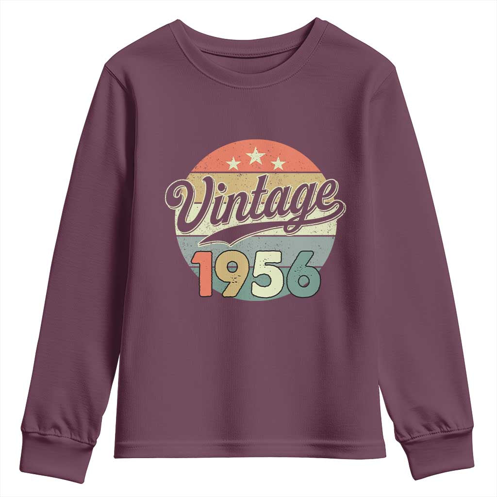 Vintage 1956 Youth Sweatshirt 70 Year Old 70th Birthday Gifts TS10 Maroon Print Your Wear