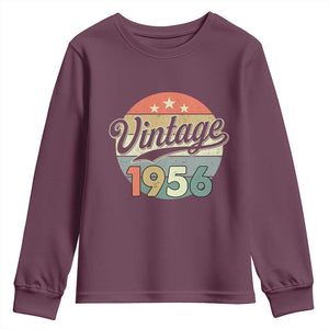 Vintage 1956 Youth Sweatshirt 70 Year Old 70th Birthday Gifts TS10 Maroon Print Your Wear