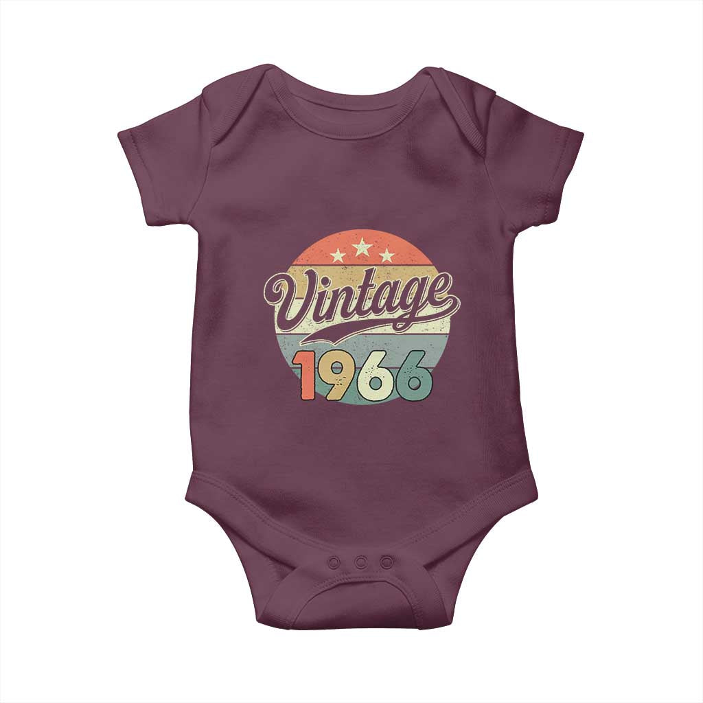 Vintage 1966 Baby Onesie 60 Year Old 60th Birthday Gifts TS10 Maroon Print Your Wear